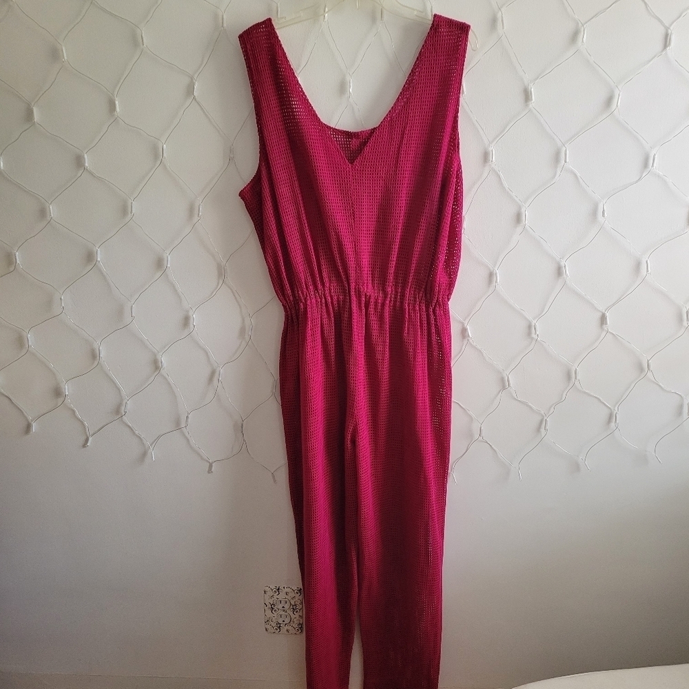 Coverup Jumper • Fuschia • See-Through • Mesh • Small-Medium